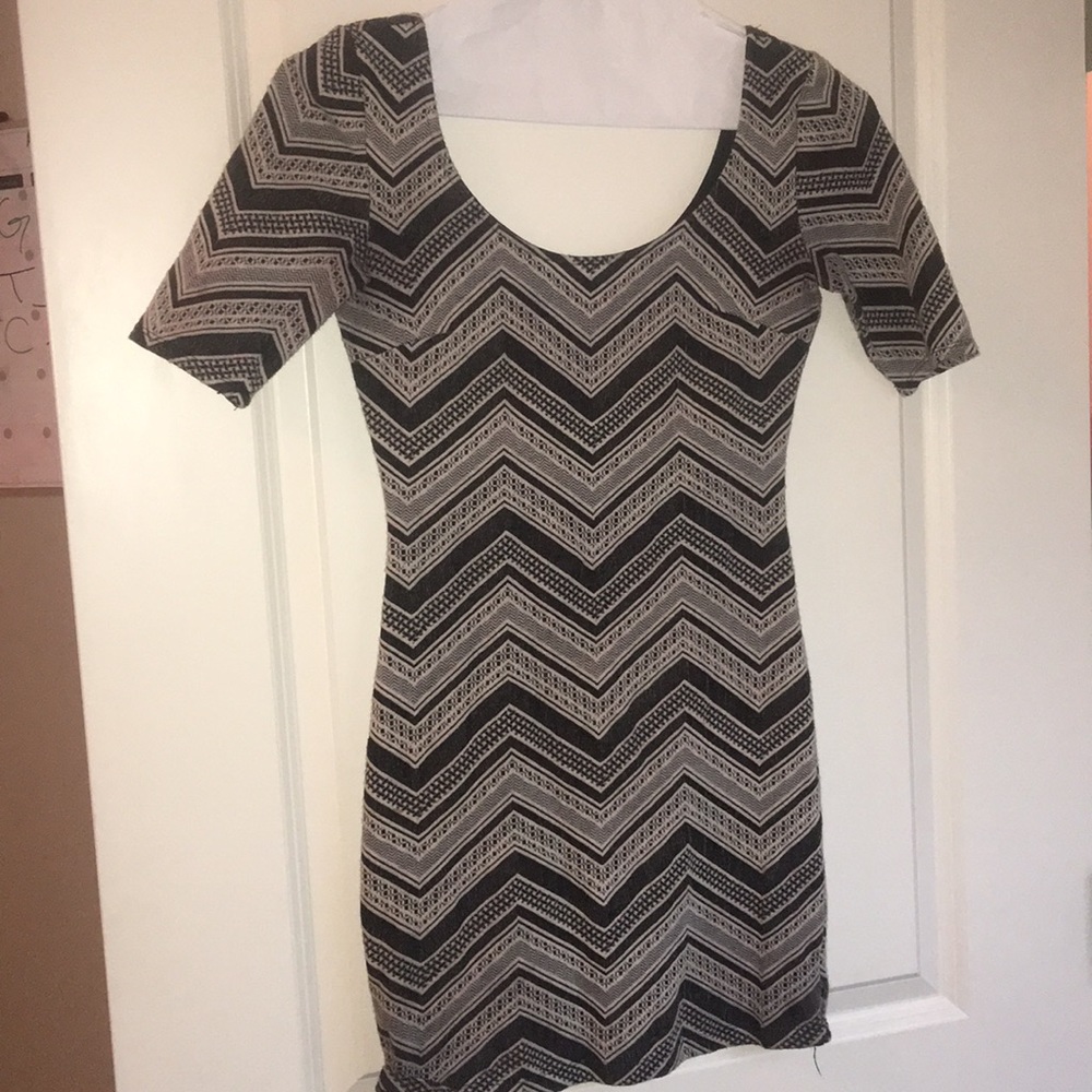 Grey and black dress